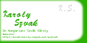 karoly szvak business card