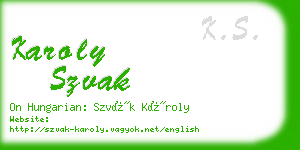 karoly szvak business card